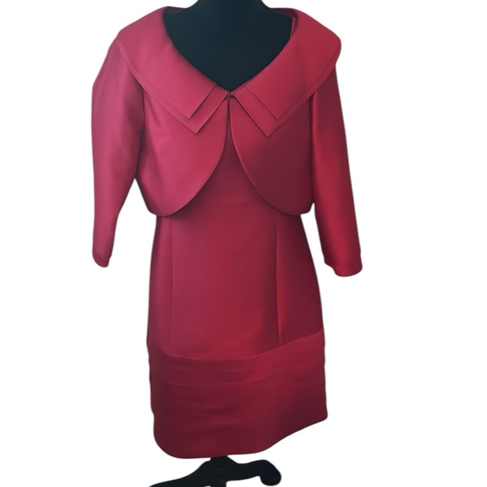 Rickie Freeman for Teri Jon Red Long Sleeve Dress